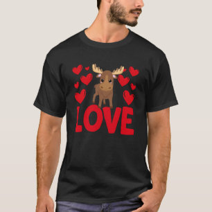 Valentine's Day Hearts Love Highland Cow Animal Wo T-Shirt