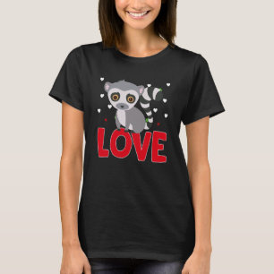Valentine's Day Hearts Love Lemur Animal Women 1 T-Shirt