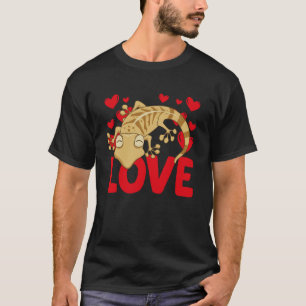 Valentine's Day Hearts Love Leopard Geckos Animal T-Shirt
