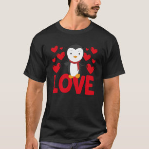 Valentine's Day Hearts Love Penguin Animal Women T-Shirt