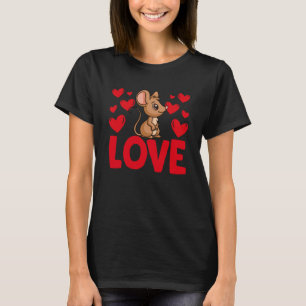 Valentine's Day Hearts Love Rat Animal Women 1 T-Shirt
