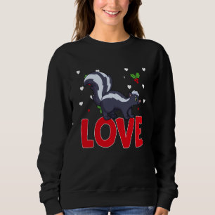 Valentine's Day Hearts Love Skunk Animal Women Sweatshirt