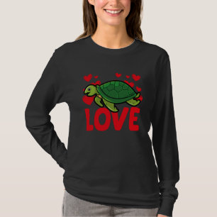 Valentine's Day Hearts Love Turtle Animal Women 1 T-Shirt