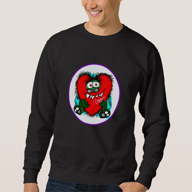 Valentine's Day hearts monster  9 Sweatshirt (Front)