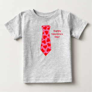 Valentine's Day Hearts Necktie Baby T-Shirt
