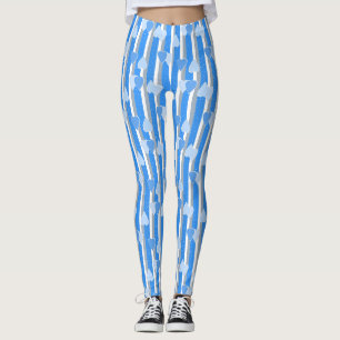 Valentine's Day hearts on striped background Leggings