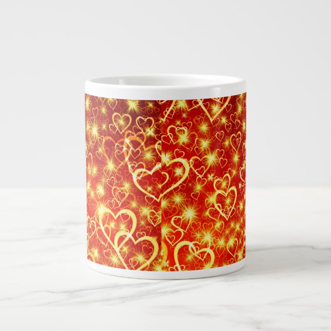 Valentine's Day Hearts Pattern-25022 Large Coffee Mug (Front)