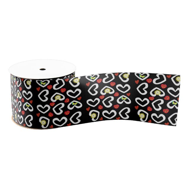 Valentine's Day Hearts Ribbon Grosgrain Ribbon (Spool)