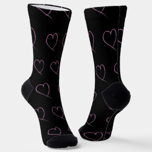 Valentines Day Hearts Scribbles Socks