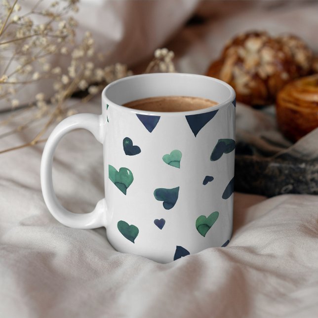 Valentine's day hearts - teal coffee mug (Creator Uploaded)