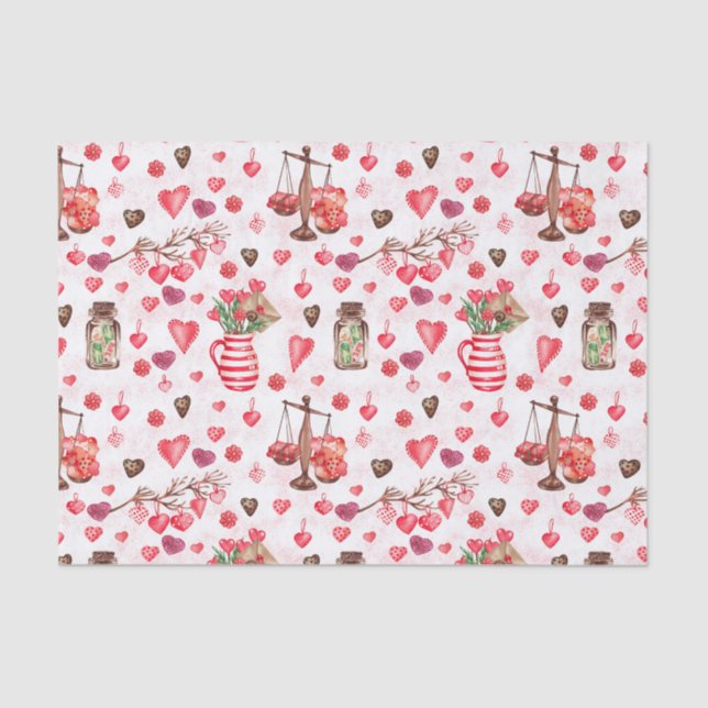 Valentine's Day Hearts  Tissue Paper (Front)