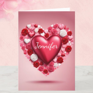 Valentine's Day Hearts to Wife Add Signature Holiday Card
