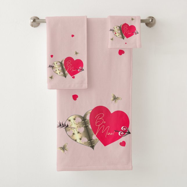 Valentine's Day Hearts Towel (Insitu)