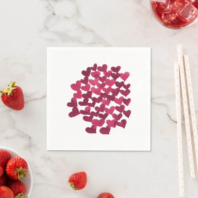 Valentine's day hearts - viva magenta napkin (Insitu)