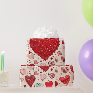 Valentine's day hearts Wrapping Paper