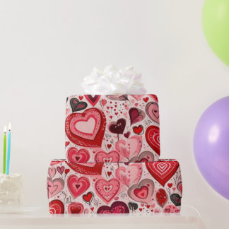 Valentine's day hearts Wrapping Paper