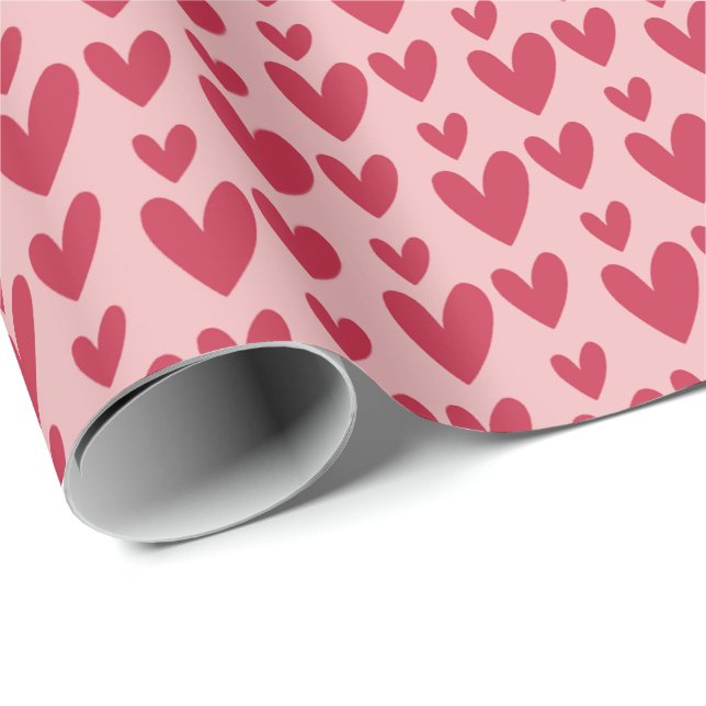 Valentines Day Hearts  Wrapping Paper (Roll Corner)