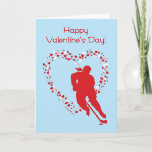 Valentine's Day Hockey (female) Greeting Card