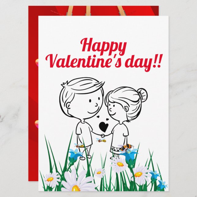 Valentine's day   holiday card (Front/Back)