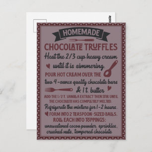 Valentine's Day Homemade Chocolate Truffle Recipe Postcard