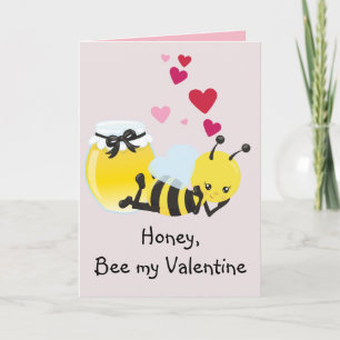 Valentine's Day Honey Bee My Cute Greeting card