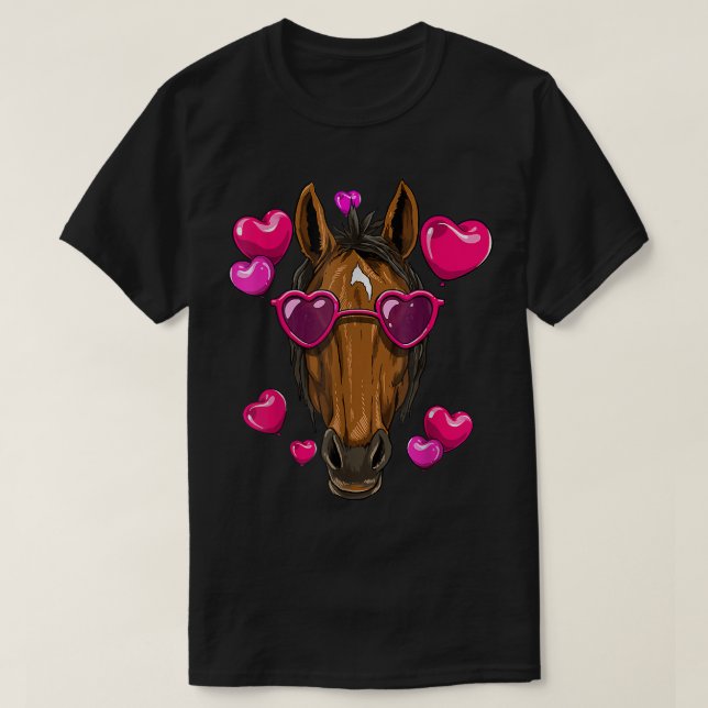 Valentines Day Horse  Funny Horse Lover Gift  T-Shirt (Design Front)
