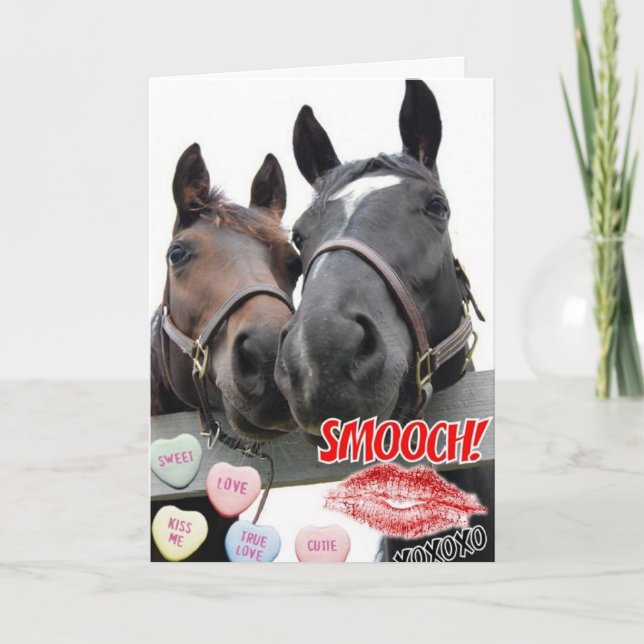 Valentine's Day Horses Holiday Card (Front)