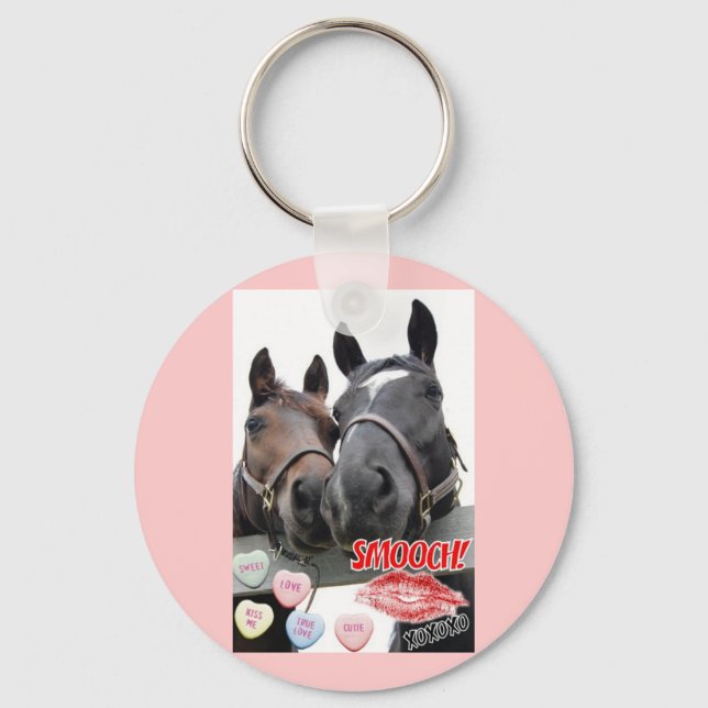 Valentine's Day Horses Key Ring (Front)