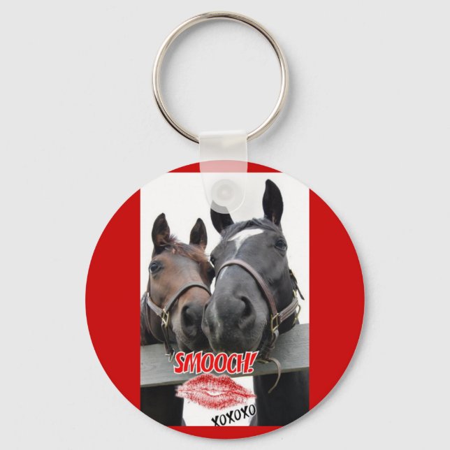 Valentine's Day Horses Key Ring (Front)