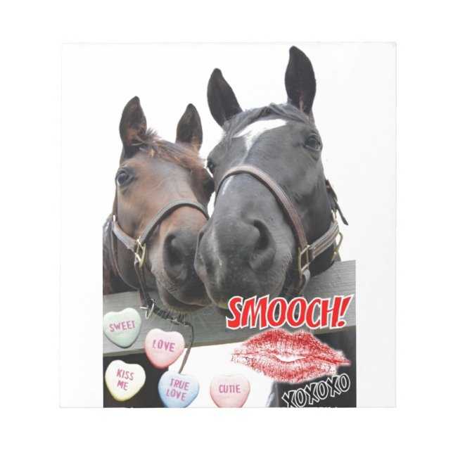 Valentine's Day Horses Notepad (Front)