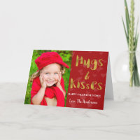 Valentine's Day Hugs and Kisses Photo Card