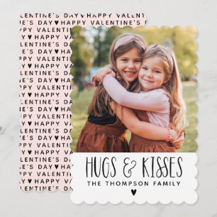 Valentine's Day Hugs Kisses Photo Holiday Card