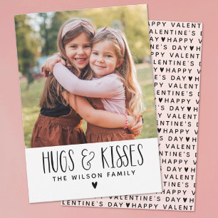 Valentine's Day Hugs Kisses Photo Holiday Card