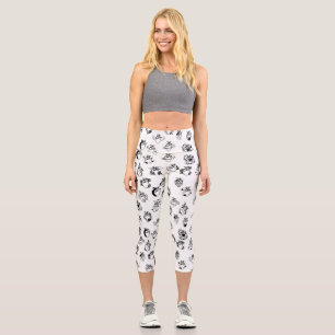valentines day human hearts white capri leggings