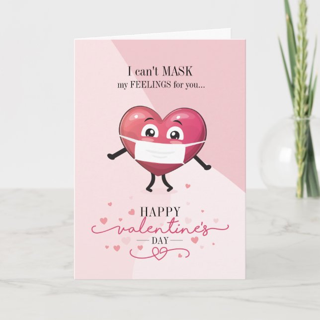 Valentine's Day Humour Can't Mask My Feelings Holiday Card (Front)