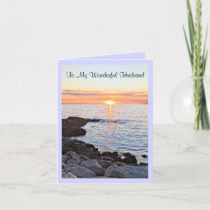 Valentine's Day Husband Photo of Sunset on the Sea Holiday Card