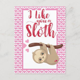 Valentine's Day I like you A Sloth Holiday Card