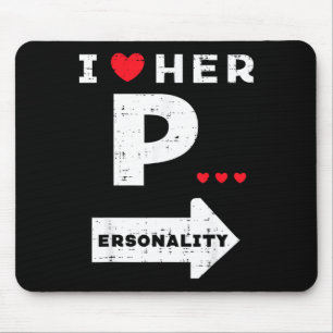 Valentines Day I Love Her Ity Matching Couple Men  Mouse Pad