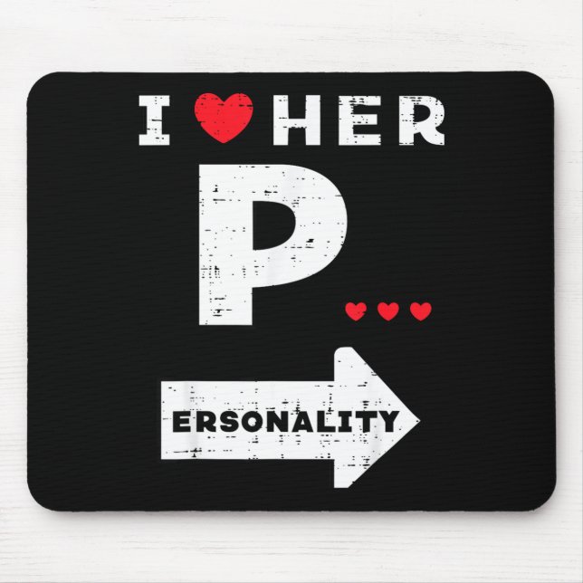 Valentines Day I Love Her Ity Matching Couple Men  Mouse Pad (Front)