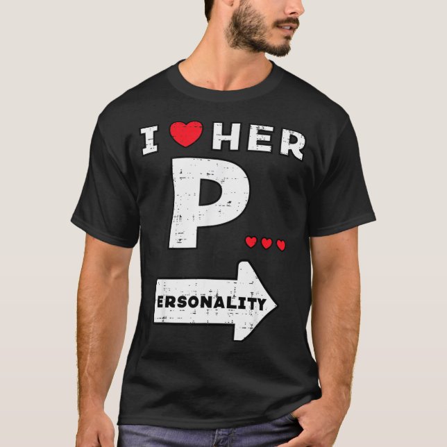 Valentines Day I Love Her Ity Matching Couple Men  T-Shirt (Front)