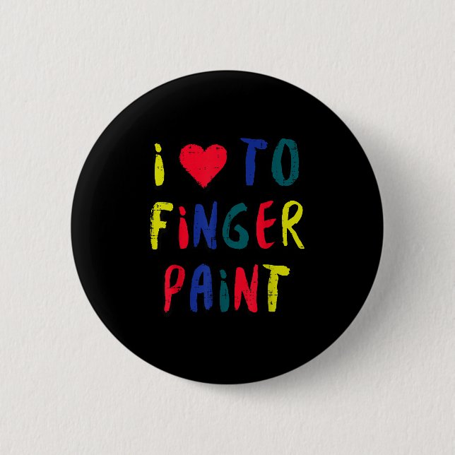 Valentines Day I Love To Finger Paint Matching Cou 6 Cm Round Badge (Front)