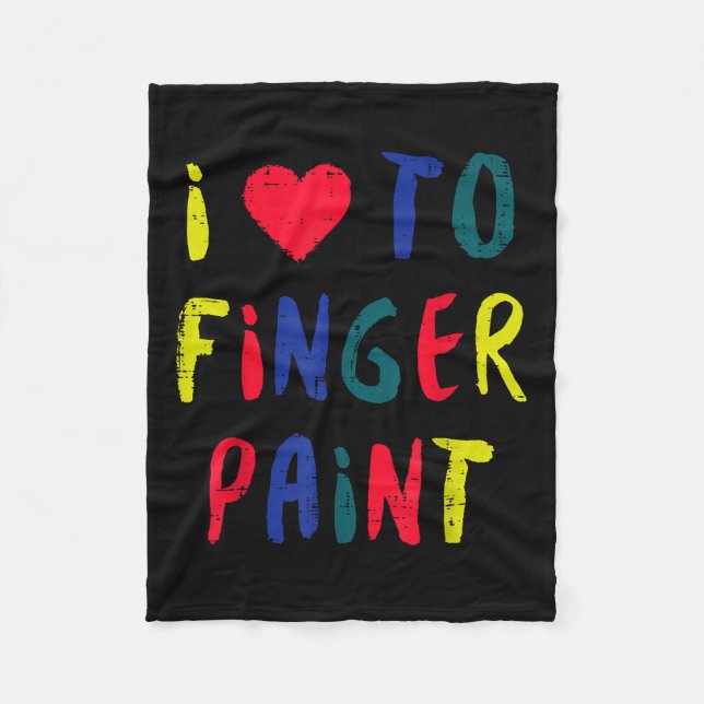 Valentines Day I Love To Finger Paint Matching Cou Fleece Blanket (Front)