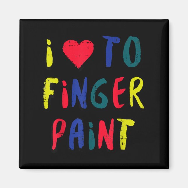 Valentines Day I Love To Finger Paint Matching Cou Magnet (Front)
