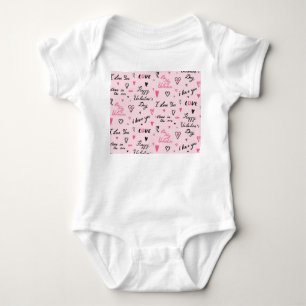 Valentine's Day: 'I Love You' Background. Baby Bodysuit