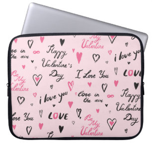 Valentine's Day: 'I Love You' Background. Laptop Sleeve