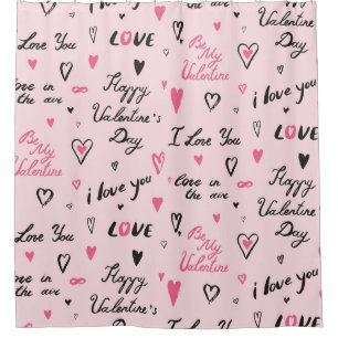 Valentine's Day: 'I Love You' Background. Shower Curtain