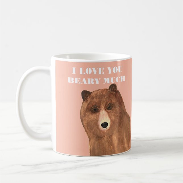 Valentines Day I Love You Beary Much Coffee Mug (Left)