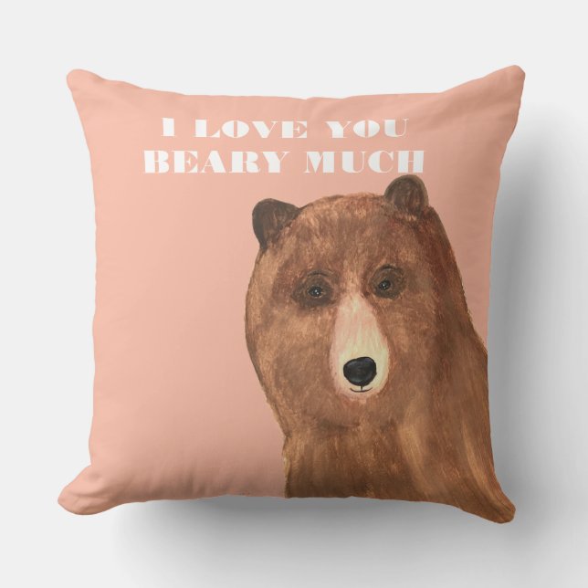 Valentines Day I Love You Beary Much Cushion (Front)