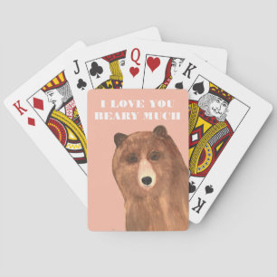 Valentines Day I Love You Beary Much Playing Cards