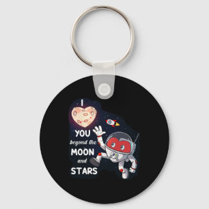 Valentines Day I Love You Beyond The Moon And Star Key Ring